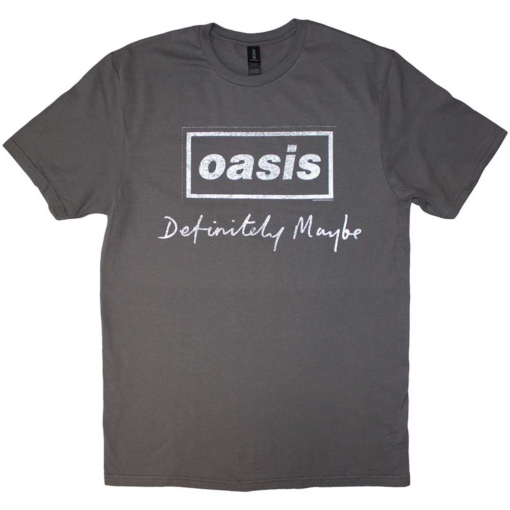 OASIS Attractive T-Shirt, Definitely Maybe Distressed Text