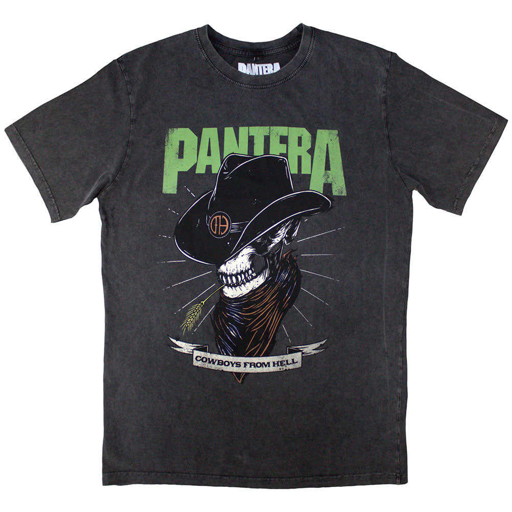 PANTERA Stone Wash T-Shirt, Skeleton Cowboy