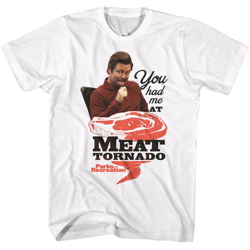 PARKS AND RECREATION Eye-Catching T-Shirt, MEAT TORNADO