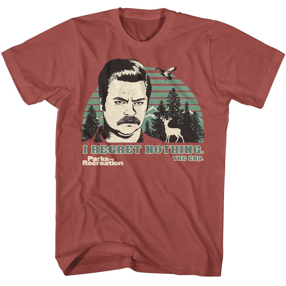 PARKS AND RECREATION Eye-Catching T-Shirt, I REGRET NOTHING