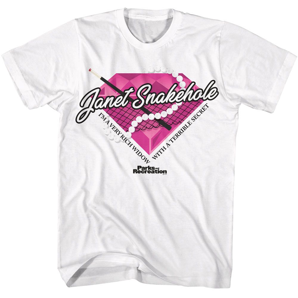 PARKS AND RECREATION Eye-Catching T-Shirt, JANET SNAKEHOLE DIAMOND