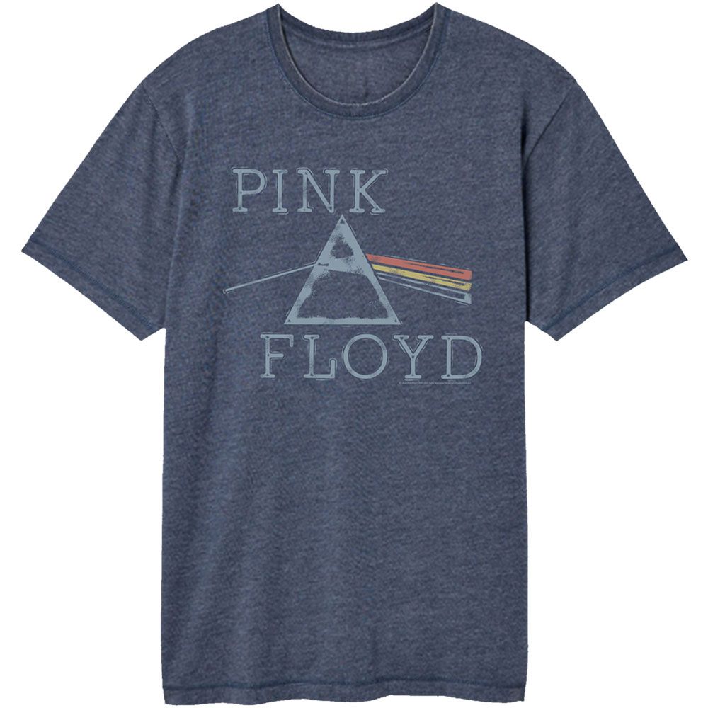 Blue t-shirt with Pink Floyd logo on a white background