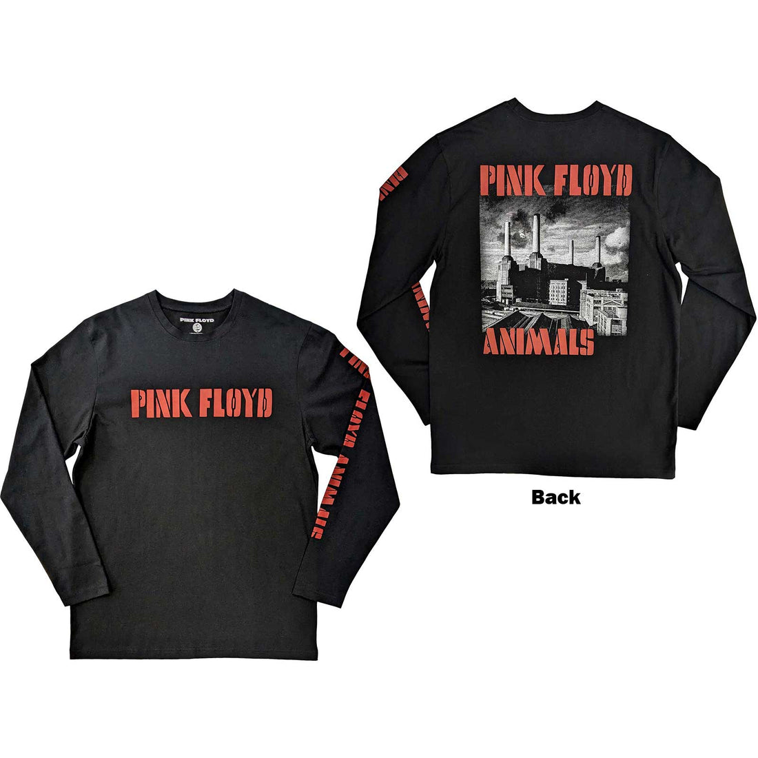 PINK FLOYD Long Sleeve T-Shirt, Animals BW