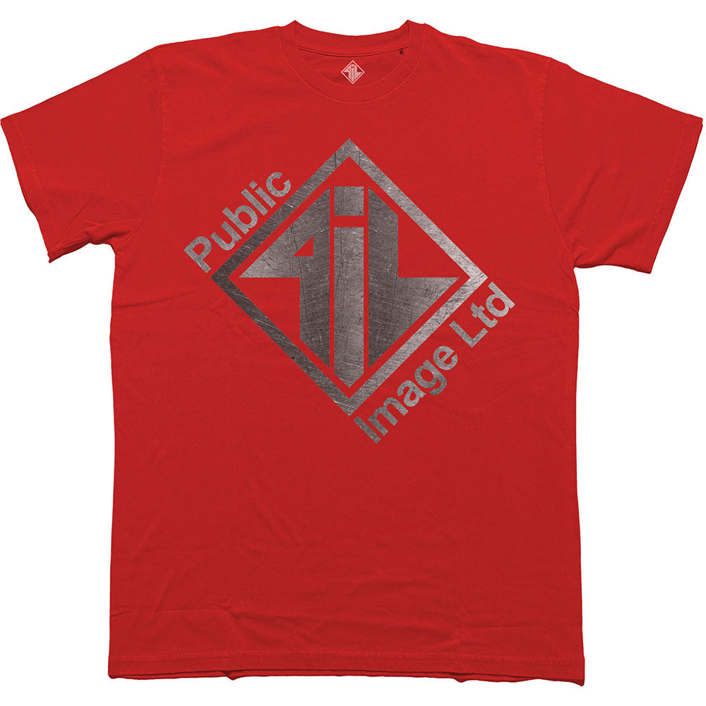 PUBLIC IMAGE LTD Attractive T-Shirt, Brushed Steel Logo &amp; Text