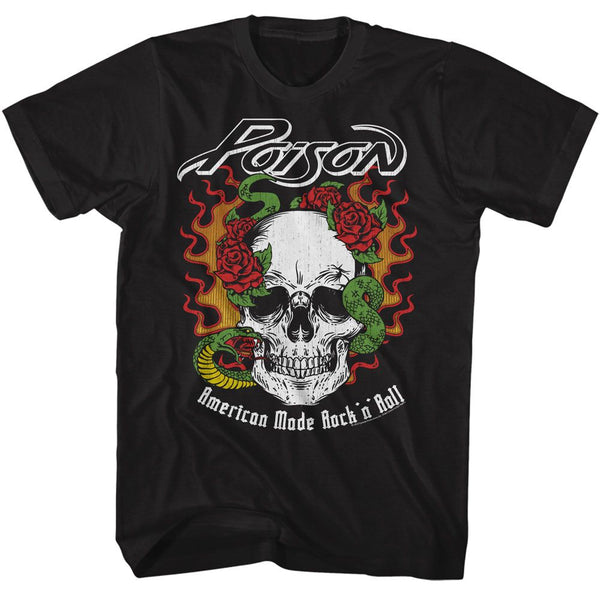 POISON Eye-Catching T-Shirt, Flame Skull