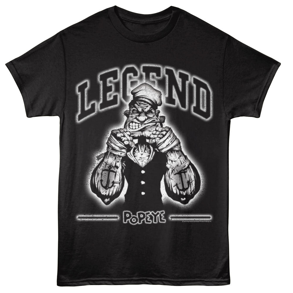 Black t-shirt with Popeye graphic and &