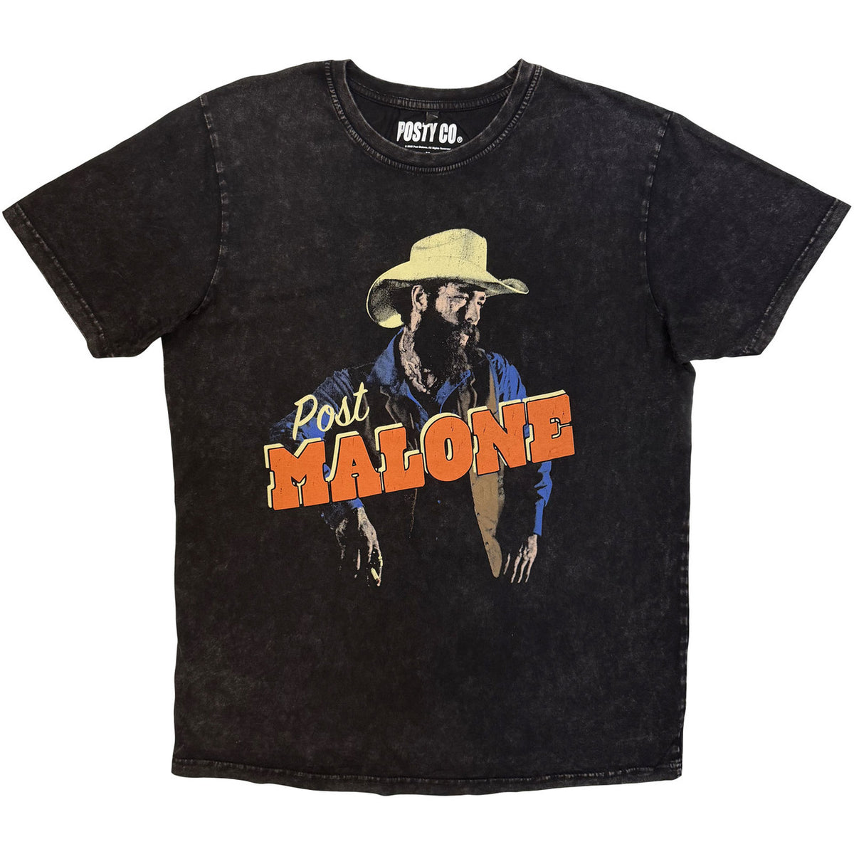 POST MALONE Stone Wash T-Shirt, Cowboy