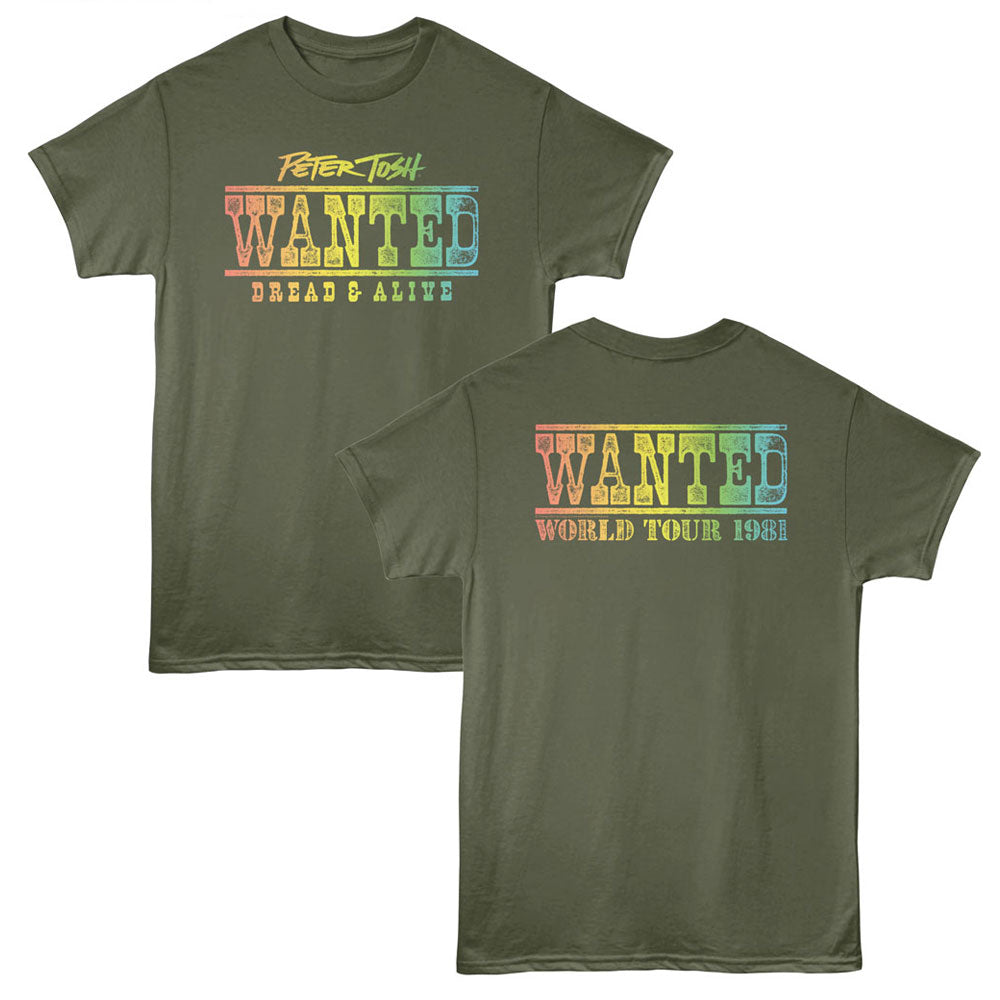 PETER TOSH Eye-Catching T-Shirt, WANTED WORLD TOUR