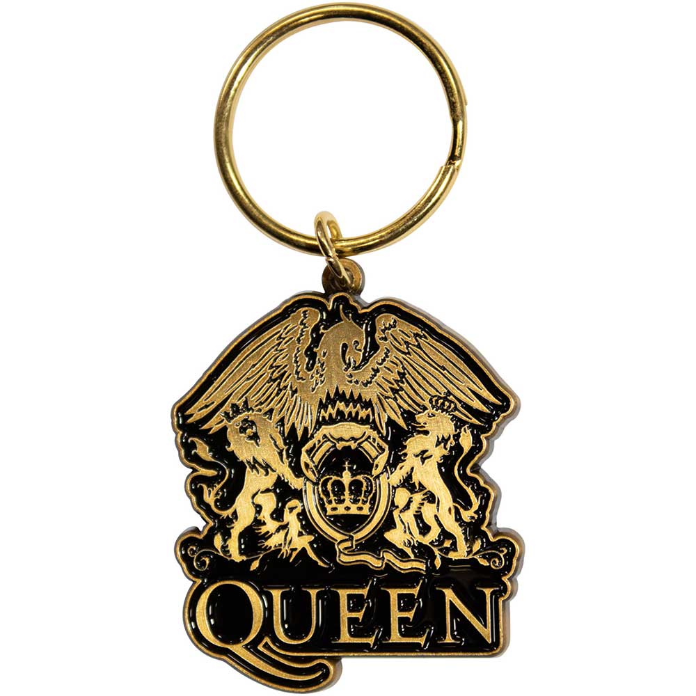 QUEEN Keychain, Gold Crest – Authentic Band Merch