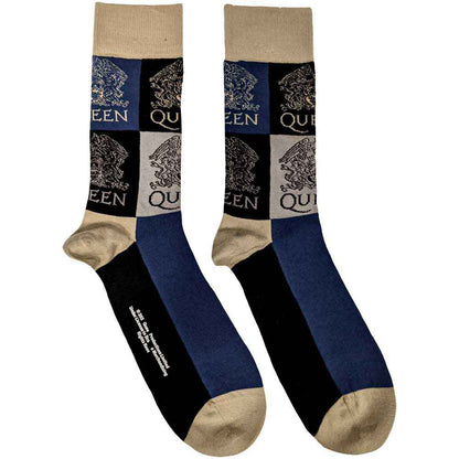 QUEEN Unisex Ankle Socks, Crest Blocks