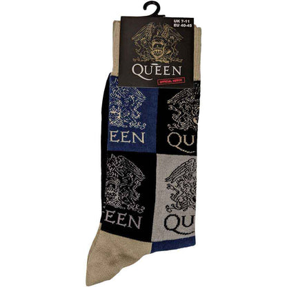 QUEEN Unisex Ankle Socks, Crest Blocks