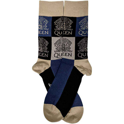 QUEEN Unisex Ankle Socks, Crest Blocks