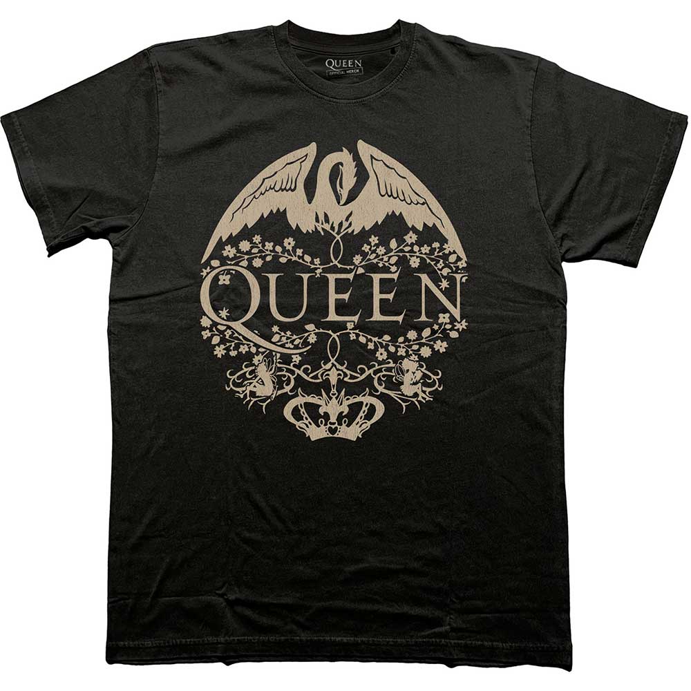 QUEEN Attractive T-Shirt, Floral Crest Mono