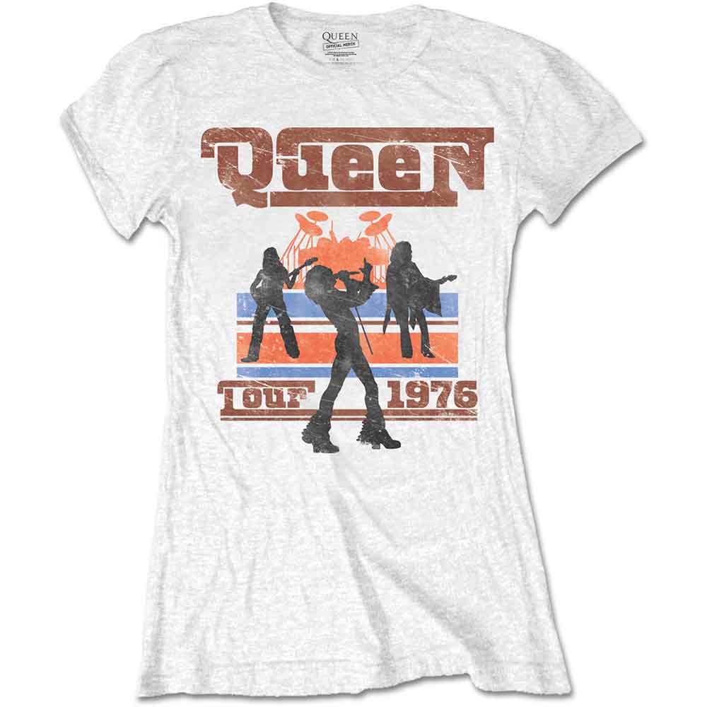 QUEEN Attractive T-Shirt, 1976 Tour Silhouettes