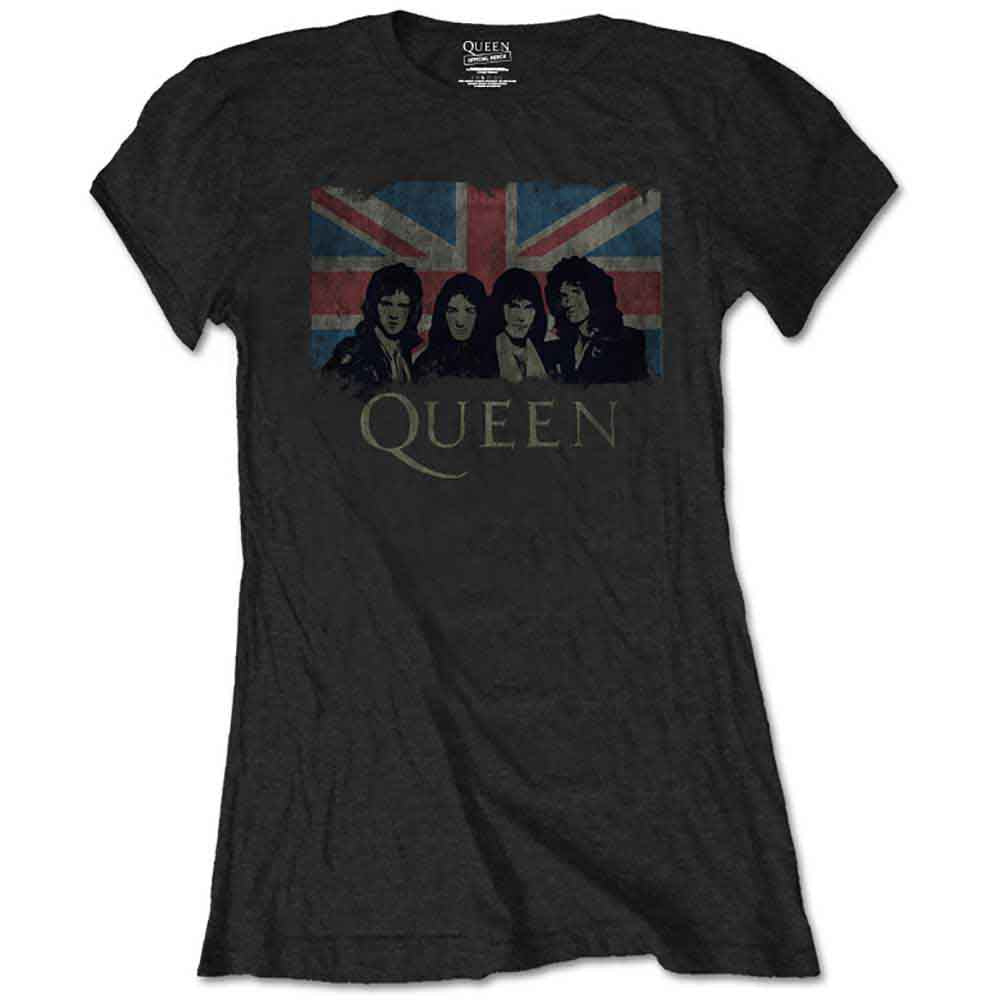 QUEEN Attractive T-Shirt, Union Jack Vintage