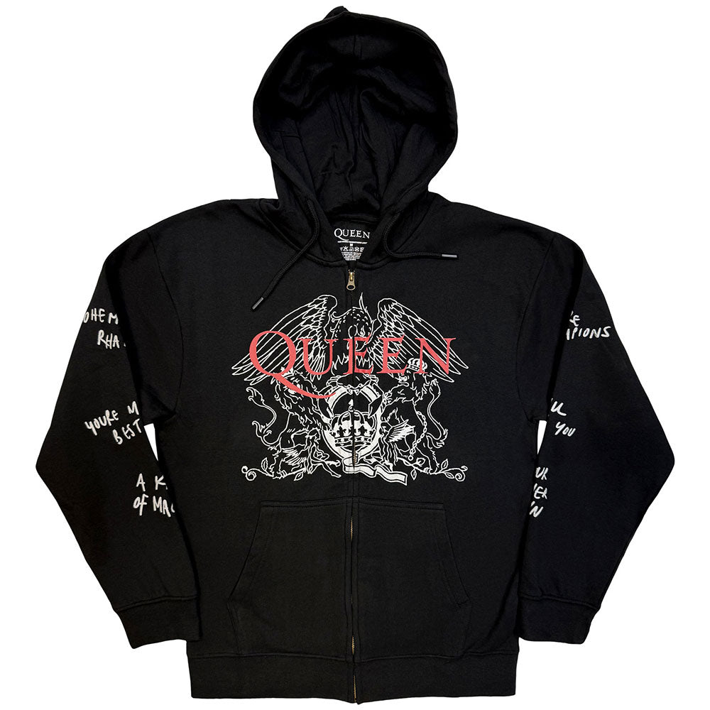 QUEEN Attractive Hoodie, Logo &amp; Crest Outline