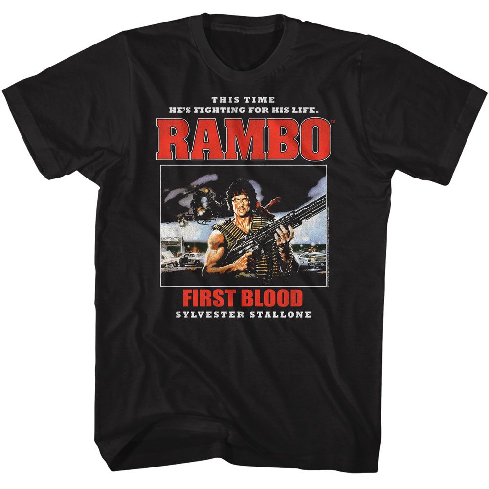 RAMBO Eye-Catching T-Shirt, TEXT STACK