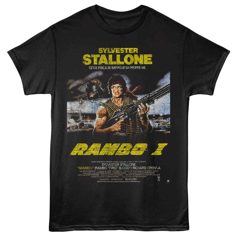 RAMBO Eye-Catching T-Shirt, FRENCH POSTER