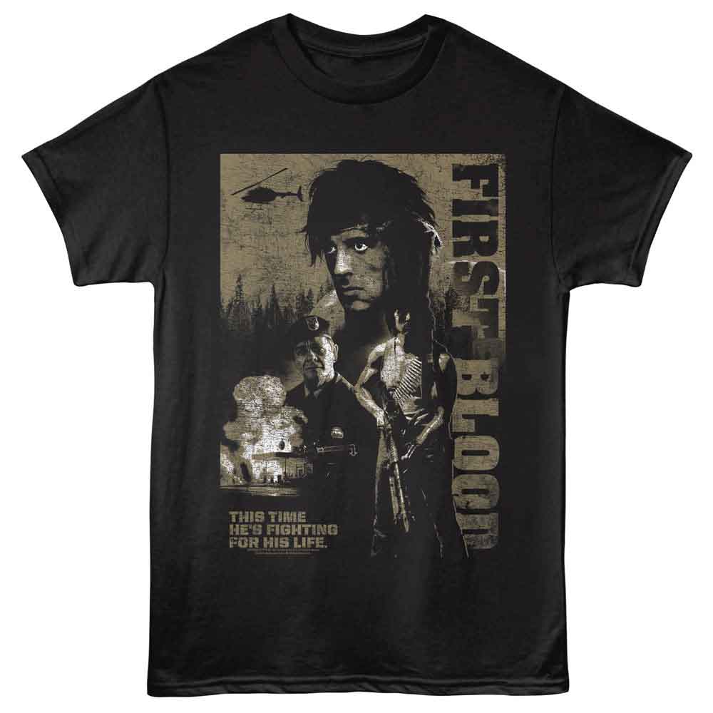 RAMBO Eye-Catching T-Shirt, FIGHTING FOR HIS LIFE