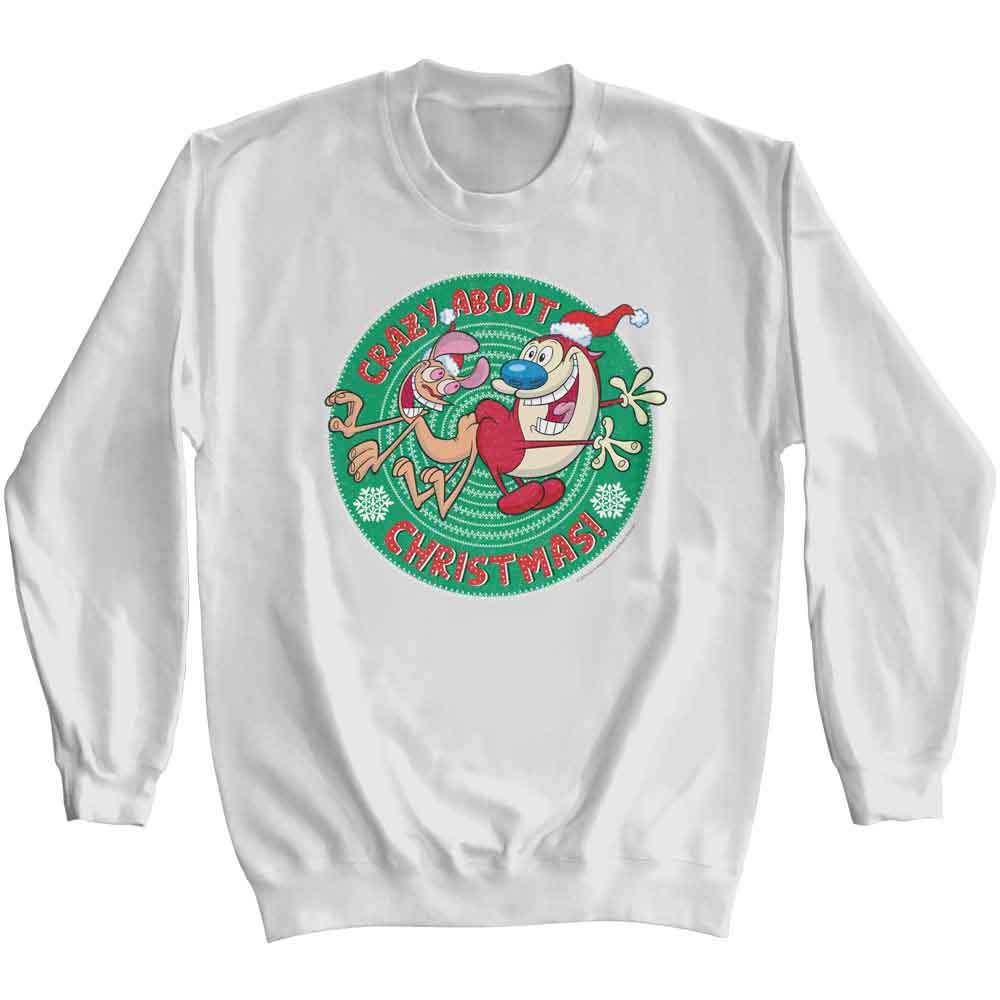 REN AND STIMPY Eye-Catching SWEATSHIRT, CRAZY ABOUT CHRISTMAS