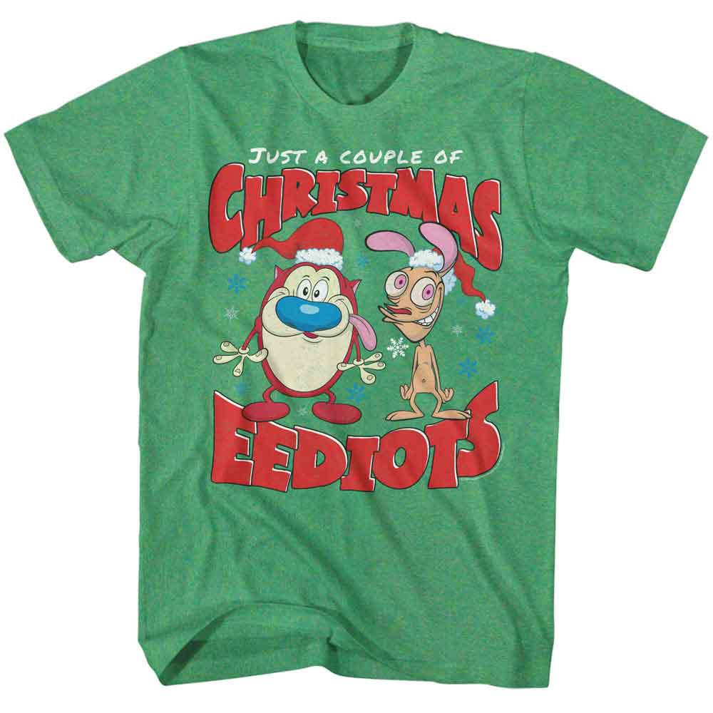 REN AND STIMPY Eye-Catching T-Shirt, CHRISTMAS EEDIOTS