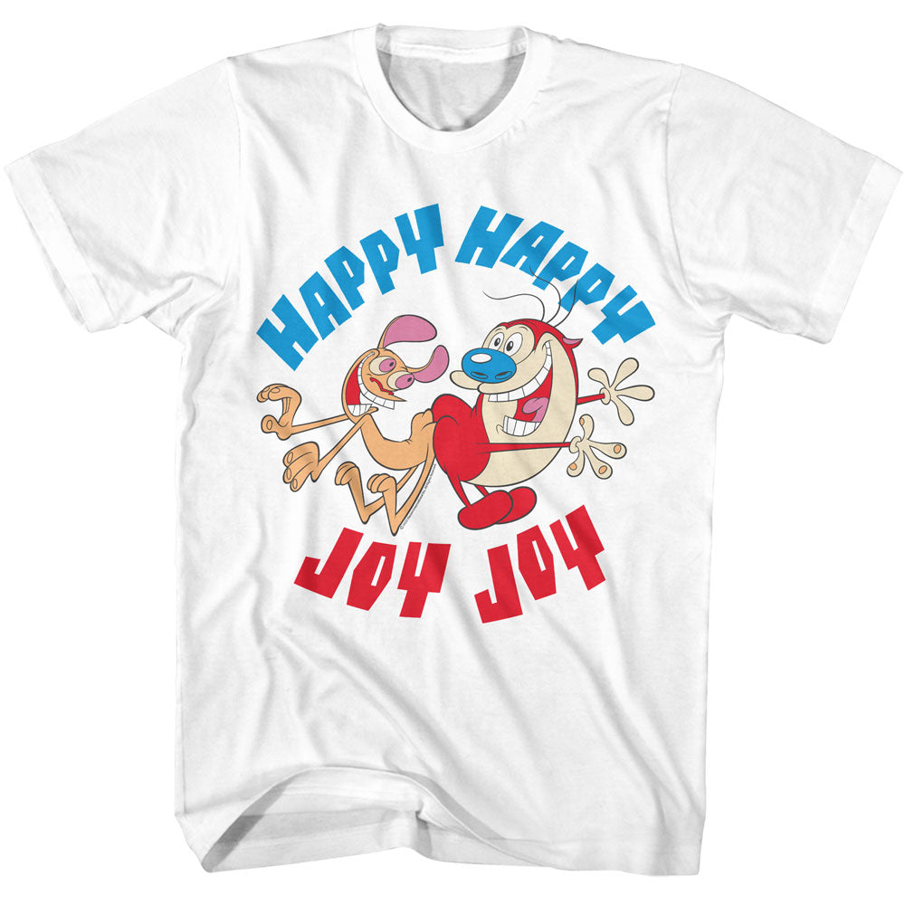 REN AND STIMPY Eye-Catching T-Shirt, Happy Happy