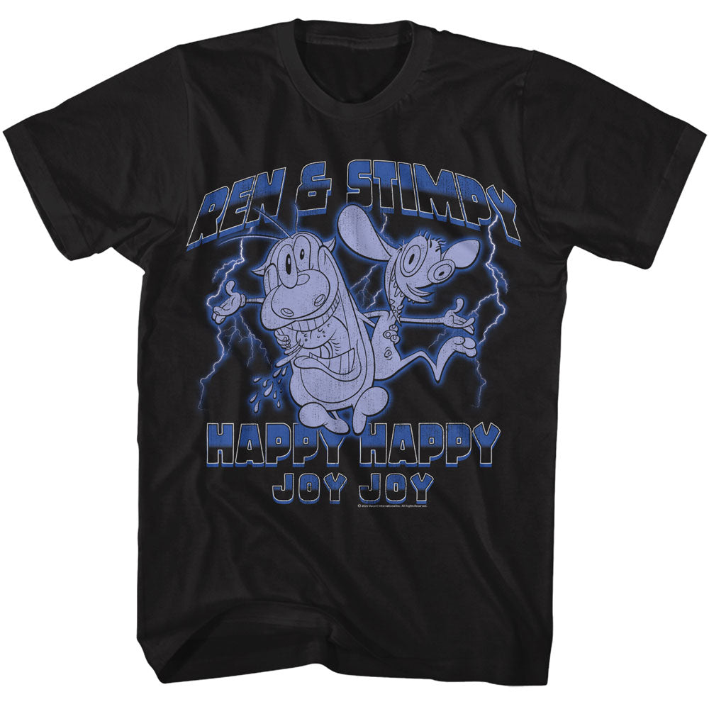 REN AND STIMPY Eye-Catching T-Shirt, LIGHTNING