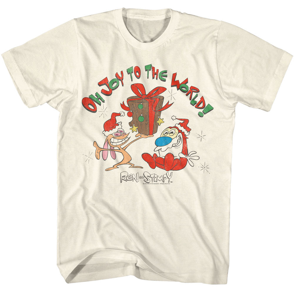 REN AND STIMPY Eye-Catching T-Shirt, JOY TO THE WORLD