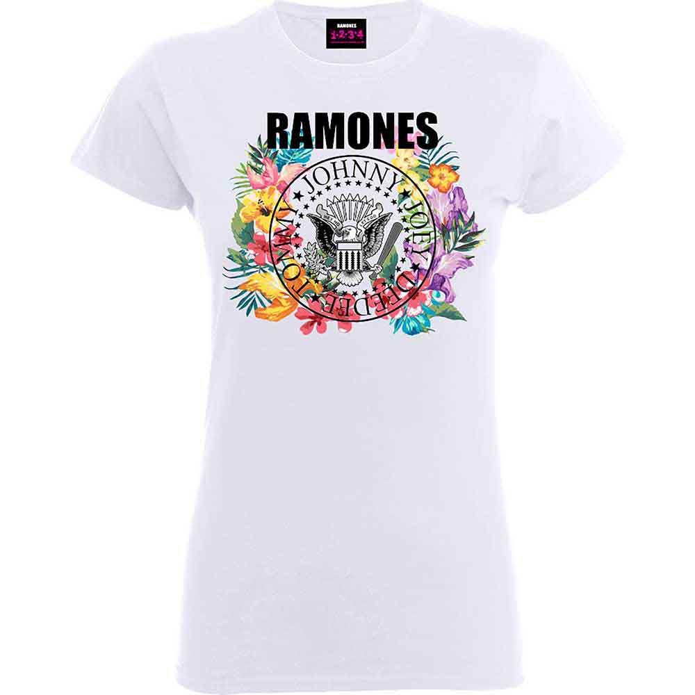 RAMONES Attractive T-Shirt, Circle Flowers