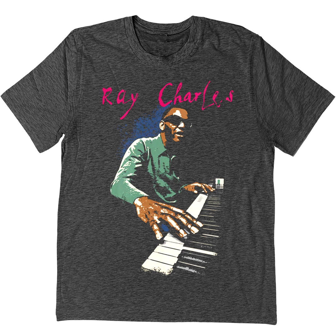 Ray Charles Ivories T-Shirt In Charcoal Grey