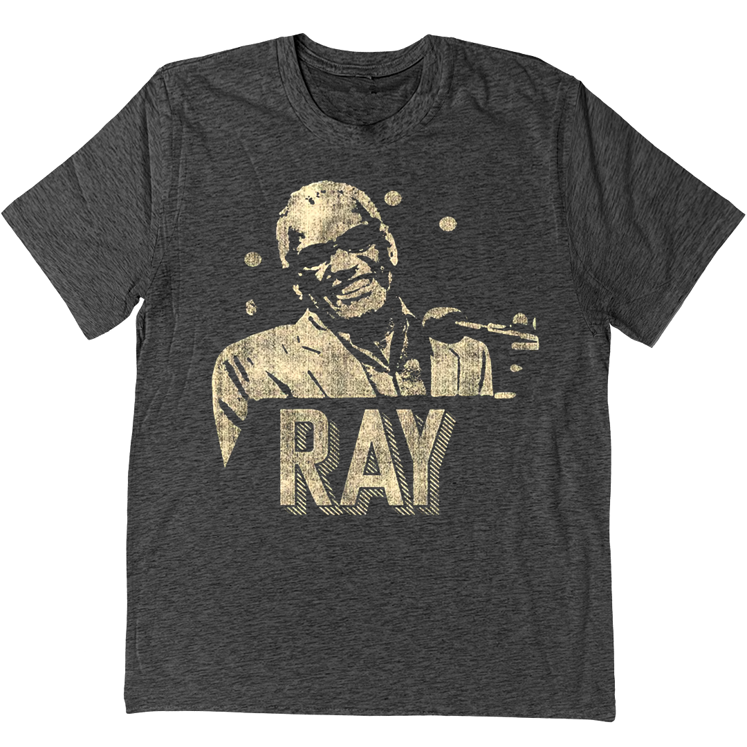 Ray Charles Million Dollar Smile T-Shirt In Charcoal Grey