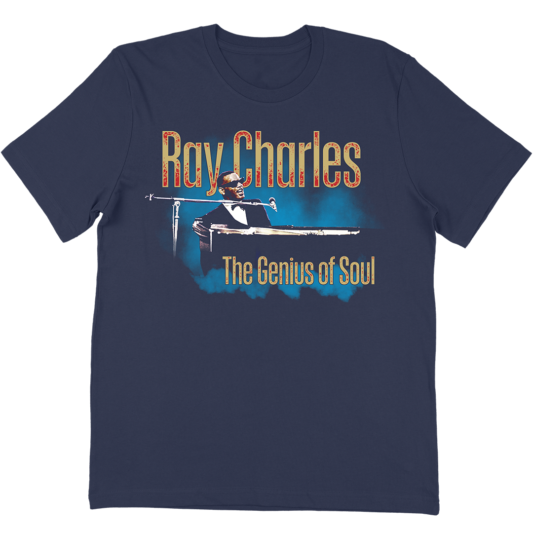 Ray Charles &quot;The Genius&quot; T-Shirt In Navy