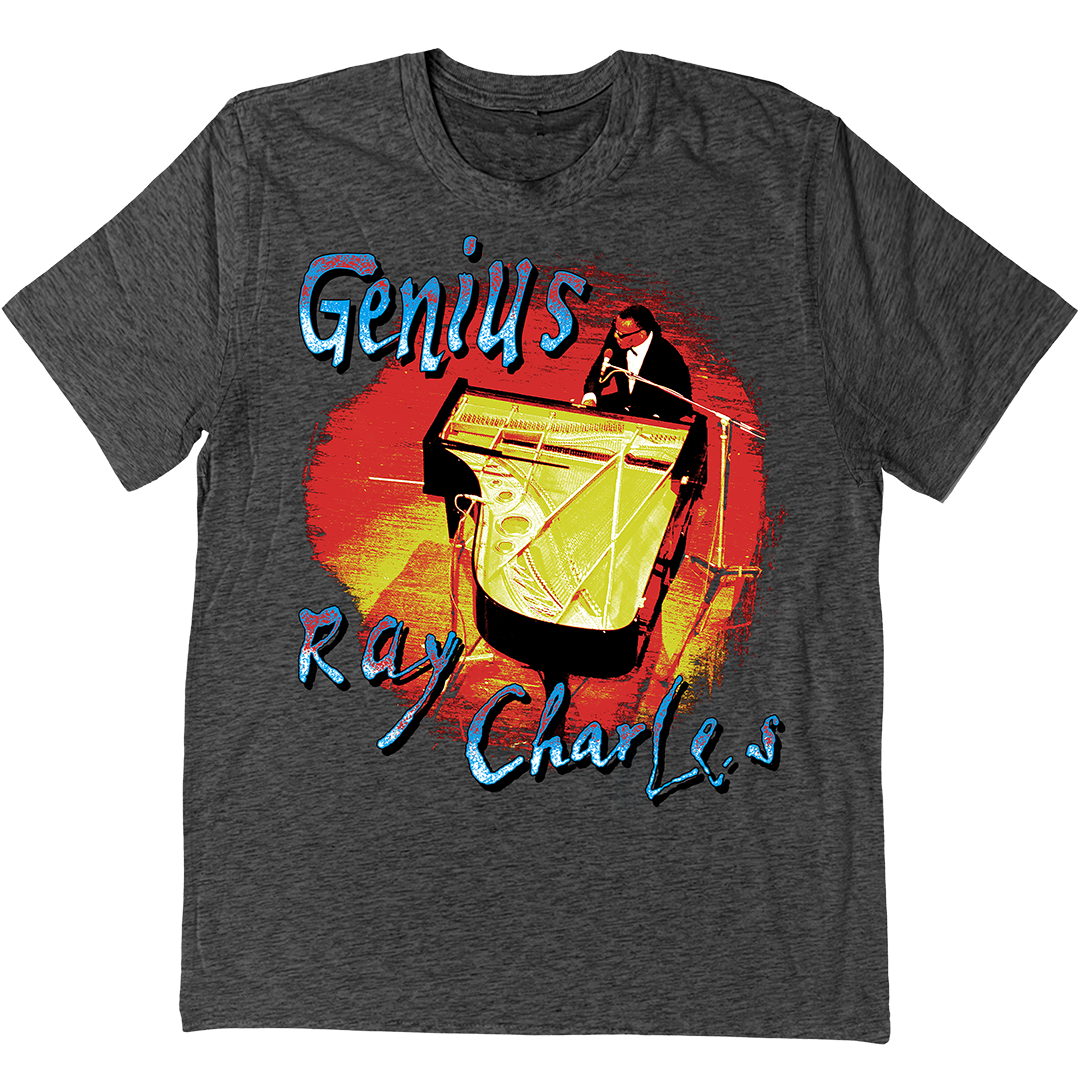 Ray Charles &quot;Genius Ray&quot; T-Shirt In Charcoal Grey