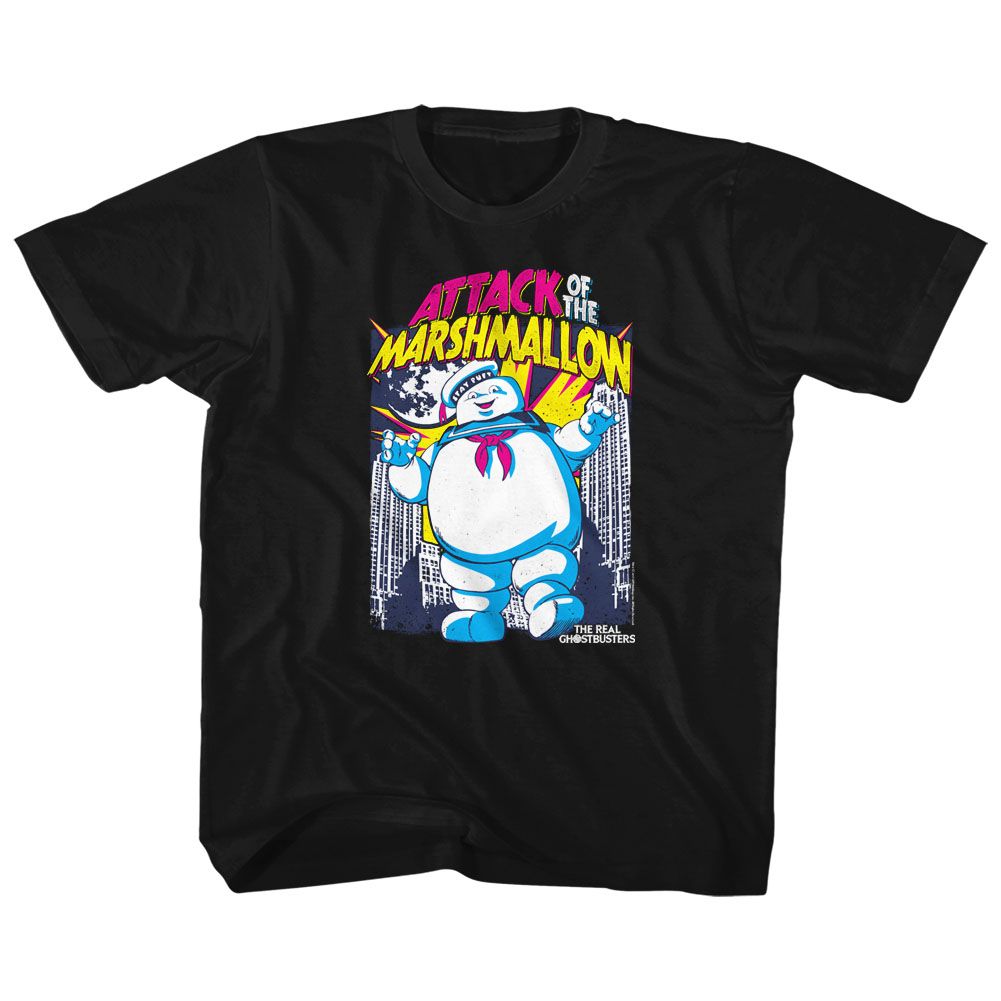 THE REAL GHOSTBUSTERS Kids T-Shirt, MARSHMALLOW ATTACKS