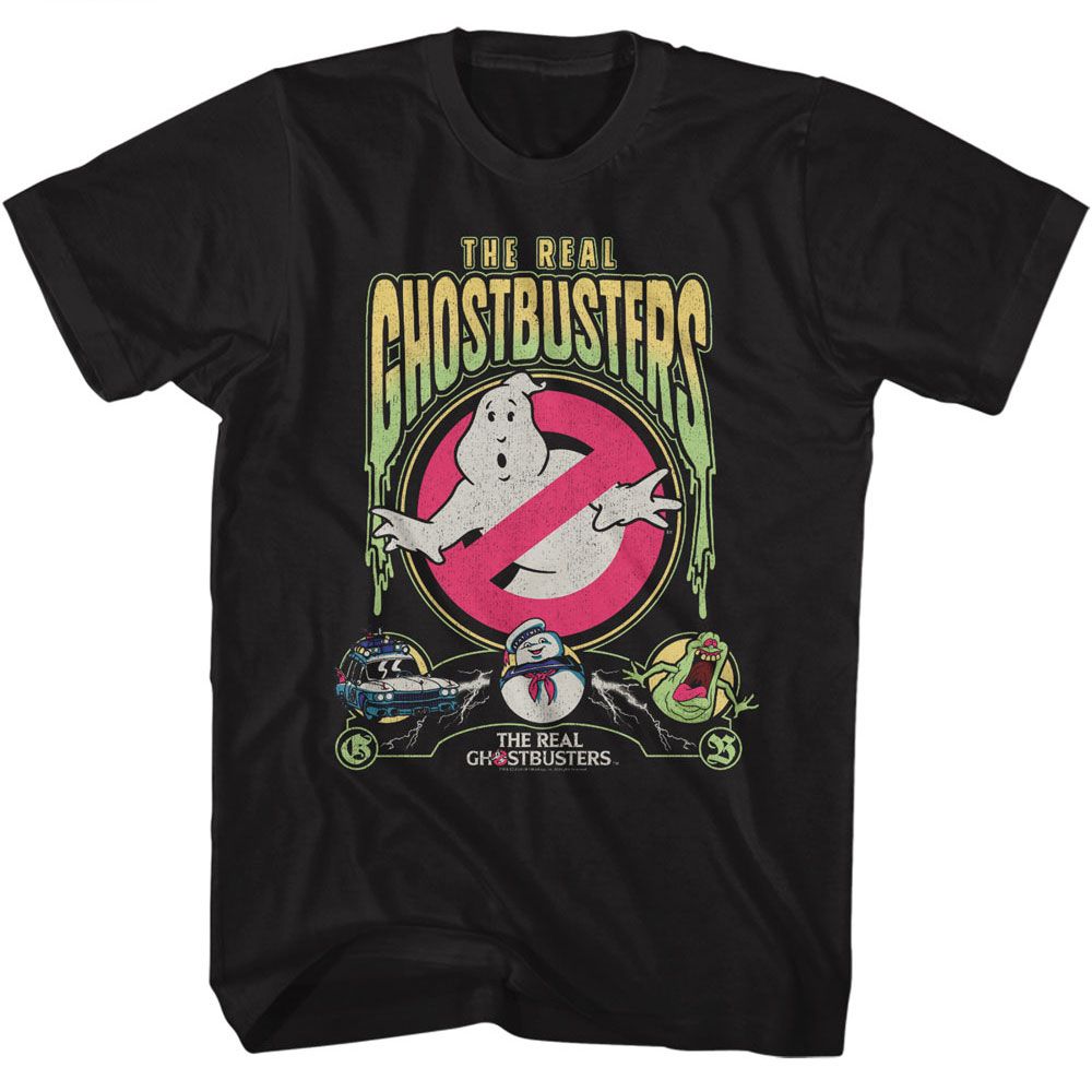 THE REAL GHOSTBUSTERS Eye-Catching T-Shirt, SLIME TEXT