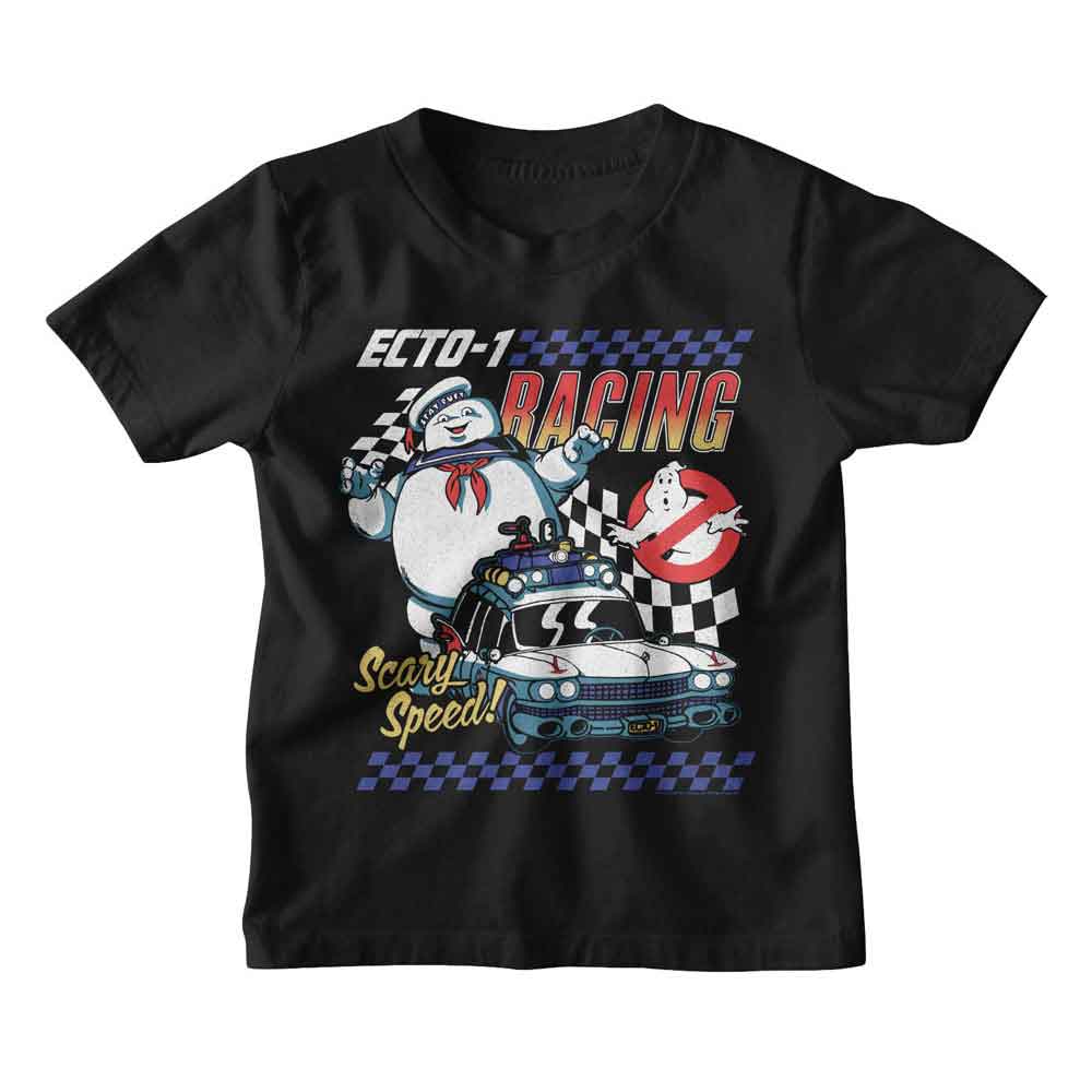 THE REAL GHOSTBUSTERS Kids T-Shirt, ECTO 1 RACING