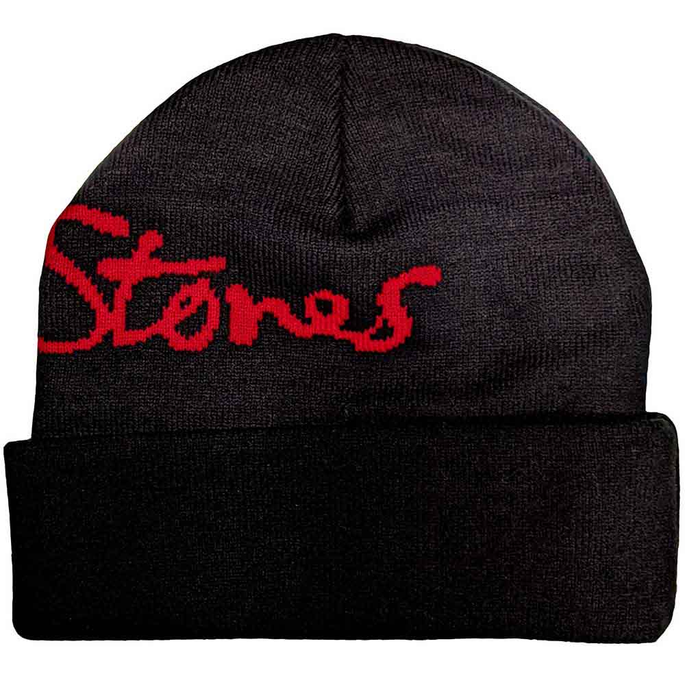 THE ROLLING STONES Attractive Beanie Hat, Embellished Classic Tongue