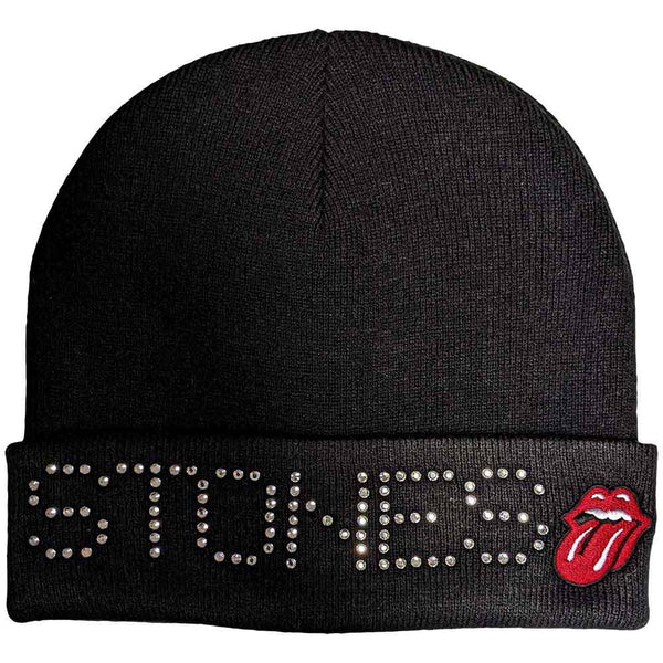 THE ROLLING STONES Attractive Beanie Hat, Stones Embellished