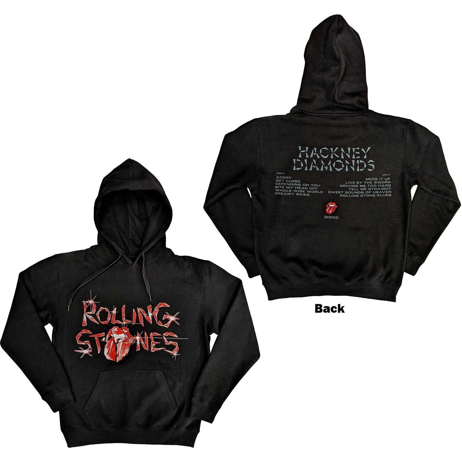 THE ROLLING STONES Attractive Hoodie, Hackney Diamonds Glass Logo