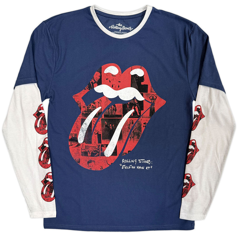 THE ROLLING STONES Long Sleeve T-Shirt, Collage Tongue
