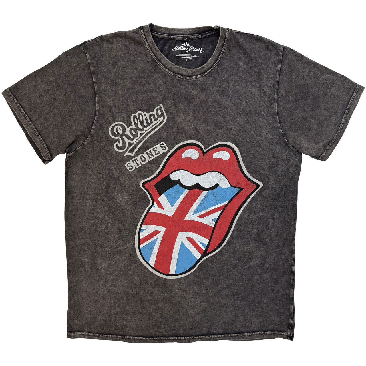 THE ROLLING STONES Stone Wash T-Shirt, British Tongue