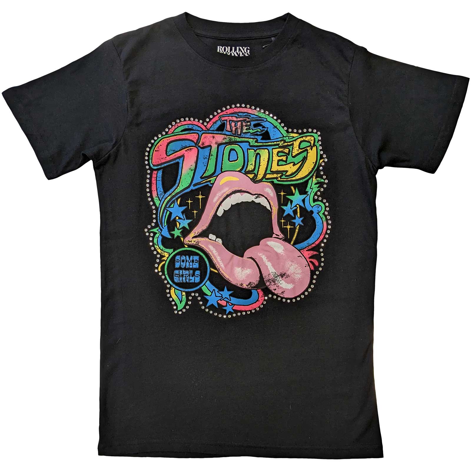 THE ROLLING STONES Attractive T-Shirt, Some Girls Neon Tongue