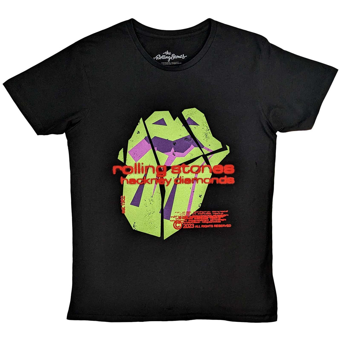 THE ROLLING STONES Attractive T-Shirt, Hackney Diamonds Neon Tongue