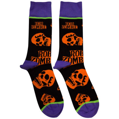 ROB ZOMBIE Unisex Ankle Socks, Orange Skulls