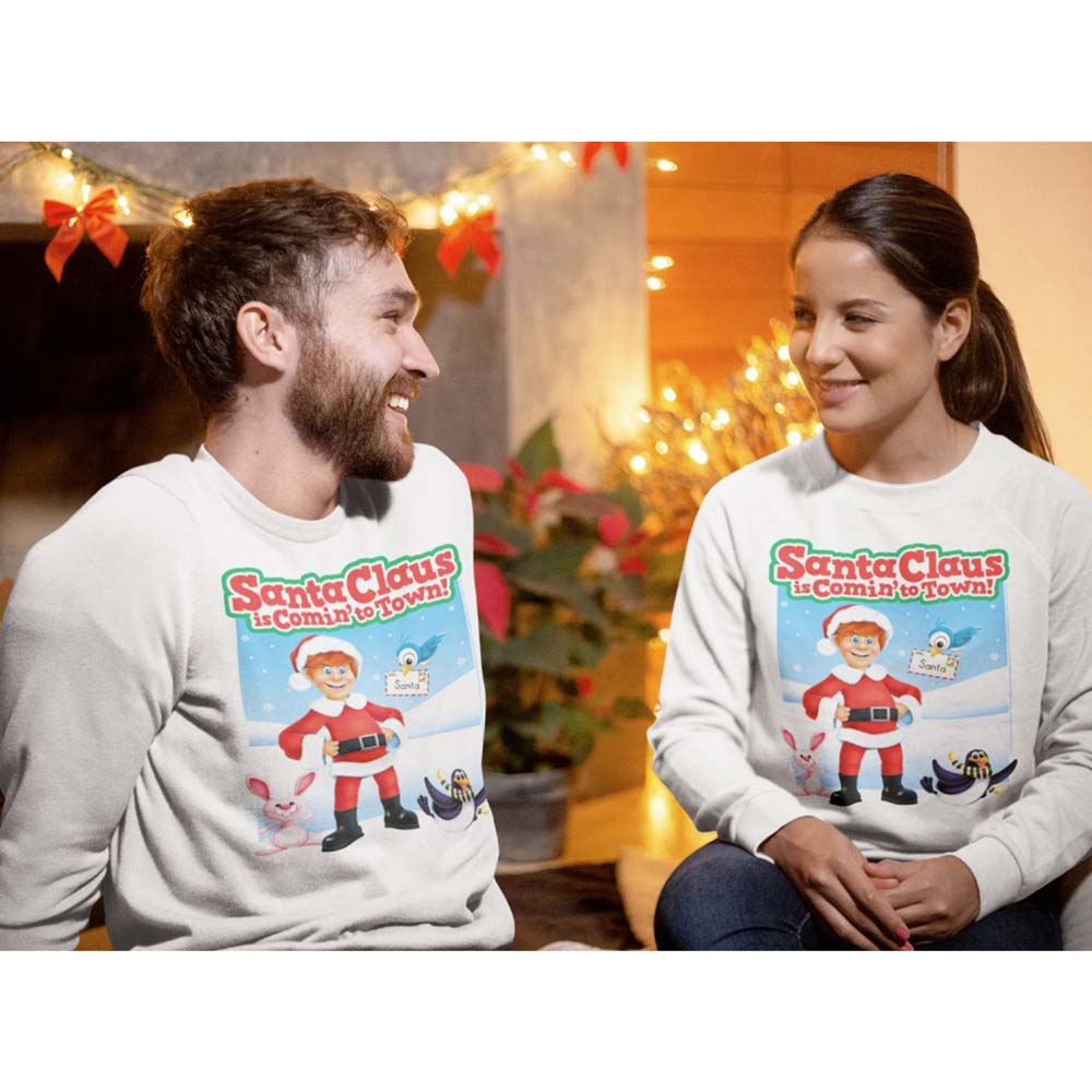 SANTA CLAUS IS COMING TO TOWN Premium Sweatshirt, Characters