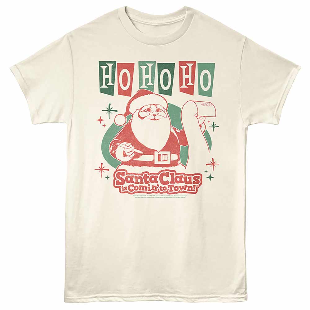 SANTA CLAUS IS COMING TO TOWN Festive T-Shirt, HO HO HO