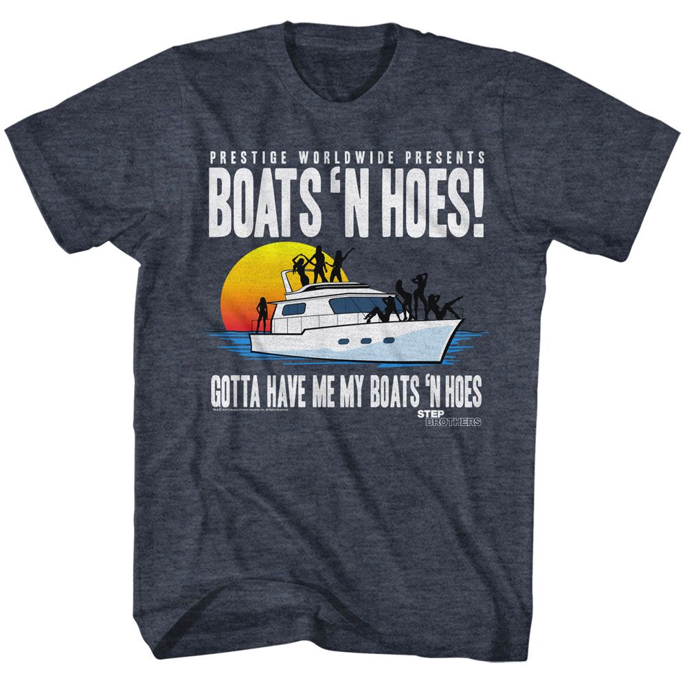 STEP BROTHERS Eye-Catching T-Shirt, Boat with Saucy Gals