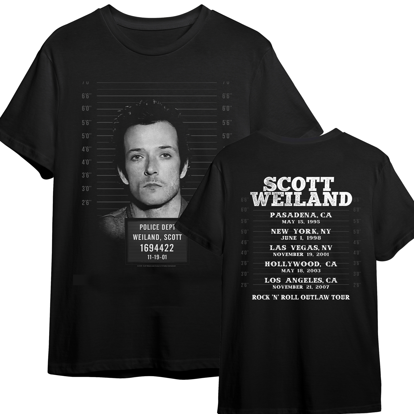 SCOTT WEILAND T-Shirt, Mug Shot