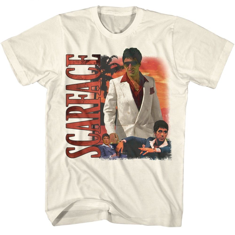 SCARFACE T-shirt, Palm Tree Sunset Bg