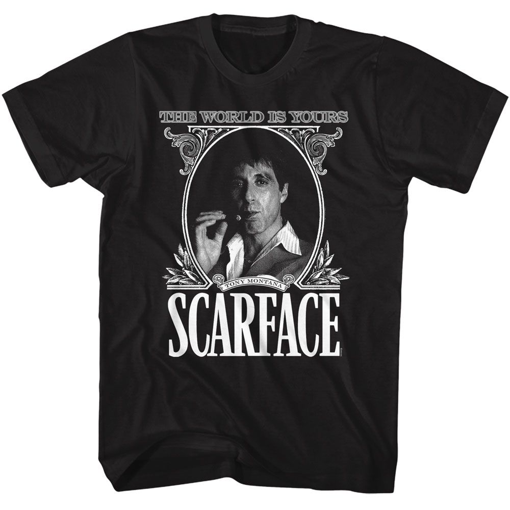 SCARFACE Eye-Catching T-Shirt, WORLD IS MINE CURRENCY